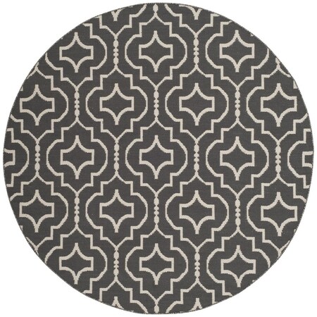 Safavieh Montauk Hand Woven Round Area RugDark Grey & Ivory 6 x 6 ft. MTK722E-6R